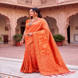 Premium Meenakari Jacquard Woven Saree with Blouse